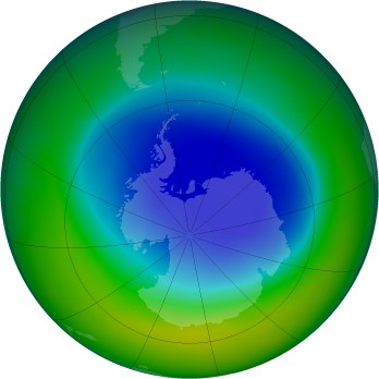 Antarctic ozone map for 2011-11